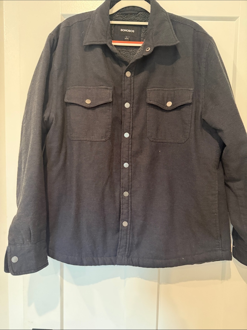 Bonobos Men’s Charcoal Button-Front Shirt Jacket